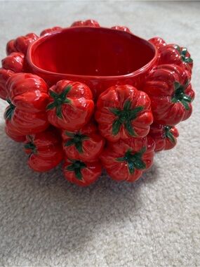 Martha Stewart Ceramic Red Tomato Planter